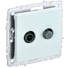 Розетка телевизионная TV/SAT 2-м Brite РТВ/РСп12-БрЖ механизм жемчуж. IEK BR-AF20-O-K36