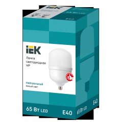 Лампа светодиодная HP 65Вт 4000К нейтр. бел. E40 230В IEK LLE-HP-65-230-40-E40