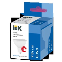 Лампа светодиодная MR16 софит 9Вт 230В 6500К GU5.3 IEK LLE-MR16-9-230-65-GU5