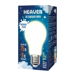 Лампа светодиодная LED-A60-9W/3000K/E27/FR GLH01WH Heaven 9Вт матовая 3000К тепл. бел. E27 (упак. картон) Uniel UL-00004841