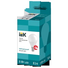 Лампа светодиодная Eco G45 5Вт шар 4000К нейтр. бел. E14 450лм 230-240В IEK LLE-G45-5-230-40-E14