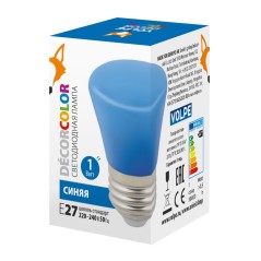 Лампа светодиодная LED-D45-1W/BLUE/E27/FR/С BELL Колокольчик 1Вт матовая син. E27 декоративная (упак. картон) Volpe UL-00005639