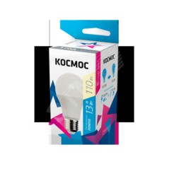 Лампа светодиодная A60 13Вт 3000К E27 220В КОСМОС LkecLED13wA60E2730