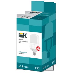 Лампа светодиодная HP 50Вт 4000К нейтр. бел. E27 230В IEK LLE-HP-50-230-40-E27
