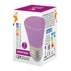 Лампа светодиодная LED-D45-1W/PURPLE/E27/FR/С BELL Колокольчик 1Вт матовая фиолет. E27 декоративная (упак. картон) Volpe UL-0000