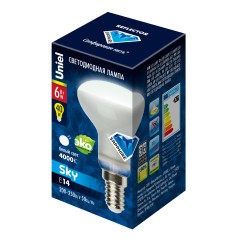Лампа светодиодная LED-R50-6W/NW/E14/FR PLS02WH форма "Рефлектор" Sky бел. Uniel UL-00001492