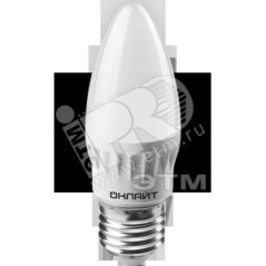 Лампа светодиодная 71 635 OLL-C37-8-230-4K-E27-FR 8Вт свеча 4000К нейтр. бел. E27 600лм 220-240В ОНЛАЙТ 71635