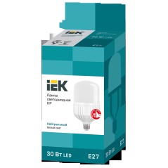 Лампа светодиодная HP 30Вт 4000К нейтр. бел. E27 230В IEK LLE-HP-30-230-40-E27