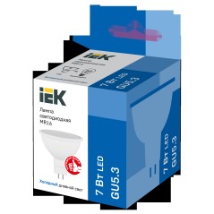 Лампа светодиодная ECO MR16 софит 7Вт 230В 6500К GU5.3 IEK LLE-MR16-7-230-65-GU5