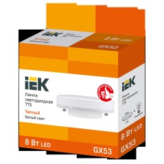 Лампа светодиодная ECO T75 таблетка 8Вт 230В 3000К GX53 IEK LLE-T80-8-230-30-GX53