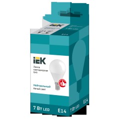 Лампа светодиодная Eco G45 7Вт шар 4000К нейтр. бел. E14 630лм 230-240В IEK LLE-G45-7-230-40-E14