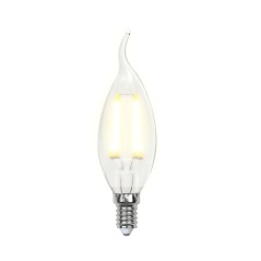 Лампа светодиодная LED-CW35-5W/WW/E14/CL/DIM GLA01TR форма "свеча на ветру" прозр. Air свет теплый бел. 3000К упак. картон. димм