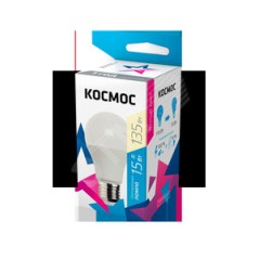 Лампа светодиодная A60 15Вт 3000К E27 220В КОСМОС LkecLED15wA60E2730