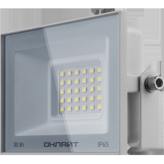 Прожектор светодиодный 90 135 OFL-30-6K-WH-IP65-LED 30Вт 6000К IP65 2400лм бел. ОНЛАЙТ 90135