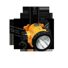 Фонарь аккумуляторный налобный H3W LED 3Вт 2 режима литиевый аккум. 1.5А.ч ЗУ USB КОСМОС KOCH3WLi-On