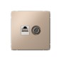Розетка компьютерная + телевизионная 2-м ArtGallery RJ45 + TV кат.5E песочн. SE GAL001289 Розетка компьютерная + телевизионная 2-м ArtGallery RJ45 + TV кат.5E песочн. SE GAL001289