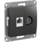 Розетка компьютерная + телевизионная 2-м Glossa RJ45 кат.5E + TV механизм антрацит SE GSL000789