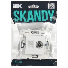 Розетка двойная TV+RJ45 кат.6E SKANDY SK-A15W арктич. бел. IEK SK-AK20-2-K01