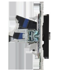 Розетка двойная TV+RJ45 кат.6E SKANDY SK-A15Bl черн. IEK SK-AK20-2-K02