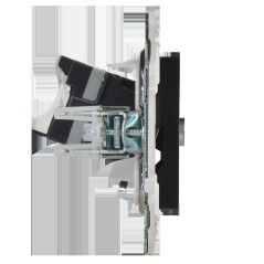 Розетка двойная TV+RJ45 кат.5E SKANDY SK-A14Bl черн. IEK SK-AK20-1-K02