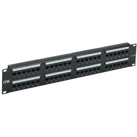 Патч-панель 2U кат.5E UTP 48 портов Dual IDC слайд лейбл ITK PP48-2UC5EU-D05L