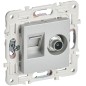 Розетка двойная TV+RJ45 кат.5E SKANDY SK-A14S серебр. IEK SK-AK20-1-K23