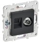 Розетка двойная TV+RJ45 кат.5E SKANDY SK-A14G графит IEK SK-AK20-1-K53