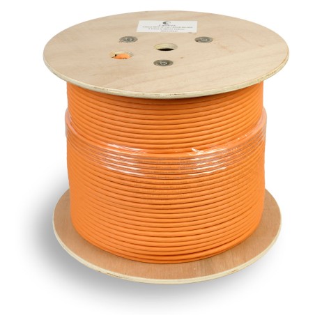 Кабель витая пара S/FTP кат.7A 4х2х23AWG solid LSZH нг(А)-HF SSTP-4P-Cat.7a-SOLID-IN-LSZH оранж. (уп.305м) Cabeus 7639c