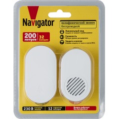 Звонок электрический 95 214 NDB-D-AC07-K-WН NAVIGATOR 95214