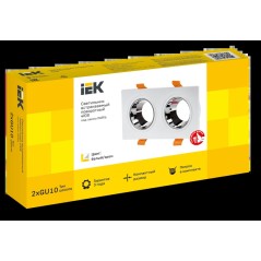 Светильник 4108 встраиваемый поворотный 2хGU10 бел./хром пласт. IEK LT-UVB0-4108-GU10-2-K23