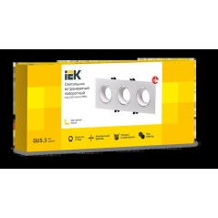 Светильник 4103 встраиваемый 3хMR16 квадрат пласт. бел. IEK LT-UVB0-4103-GU05-3-K01