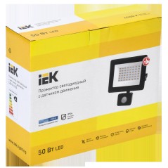 Прожектор светодиодный СДО 06-50Д 6500К IP54 с ДД черн. IEK LPDO602-50-65-K02