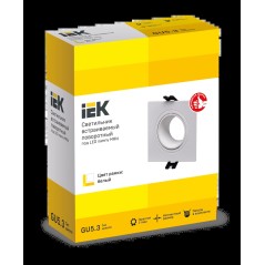 Светильник 4101 встраиваемый MR16 квадрат пласт. бел. IEK LT-UVB0-4101-GU05-1-K01