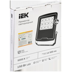 Прожектор светодиодный СДО 08-150 PRO 120град. 5000К IP65 черн. IEK LPDO8-01-150-120-50-K02