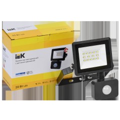 Прожектор светодиодный СДО 06-20Д 6500К IP54 с ДД черн. IEK LPDO602-20-65-K02