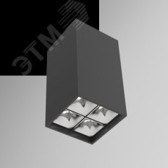 Светильник светодиодный DL-Box Reflect Multi 2х2 14Вт 3000К 80х80х150 накладной 55град. RAL9005 черн. муар VARTON V1-R0-90254-20