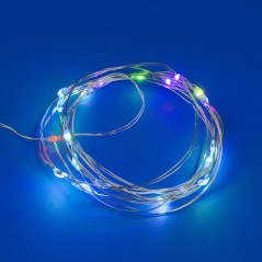 Гирлянда LED на батарейках ULD-S0200-020/DTB/3AA/RC RGB IP20 DEW 3AA (не в/к) "Роса" 2м 20 диодов RGB свет пульт ДУ (в/к) Uniel 