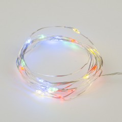 Гирлянда LED на батарейках ULD-S0200-020/DTB/3AA/RC RGB IP20 DEW 3AA (не в/к) "Роса" 2м 20 диодов RGB свет пульт ДУ (в/к) Uniel 