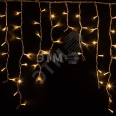 Гирлянда светодиодная "Айсикл" (бахрома) 5.6х0.9м 240LED тепл. бел. 16Вт 230В IP67 провод каучук бел. (нужен шнур питания 315-00