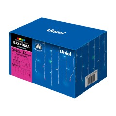 Гирлянда "Бахрома" светодиодная ULD-B3010-200/SWK MULTI IP67 со статическим свечением 3м соединяемая 200 светодиодов свет разноц