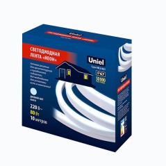 Комплект светодиодной ленты ULS-N21 10M/6500K/1.5M IP67 RRP80C00 длина 10м IP67 дневной бел. свет (6500К) сетевой шнур 1.5м Unie
