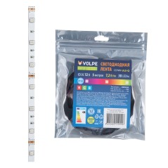 Лента светодиодная гибкая ULS-Q210 5050-30LED/m-10mm-IP20-DC12V-7.2W/m-5M-RGB на самоклеящейся основе (уп.5м) Volpe UL-00004541