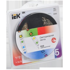 Лента светодиодная LSR-5050RGB60-14.4-IP20-24В (уп.5м) IEK LSR7-3-060-20-1-05-1