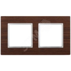Рамка 2-м 14-5302-10 дерево Elegance венге+алюм ЭРА Б0034575