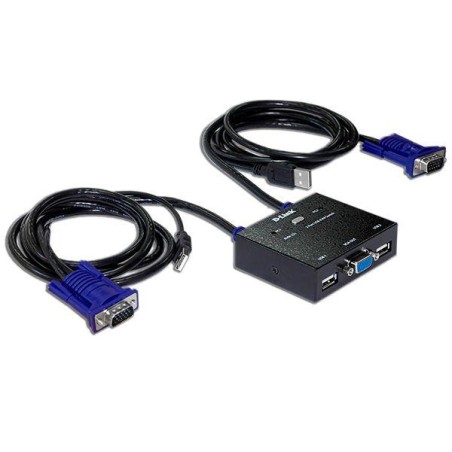 Переключатель KVM-221/C1A 2-порт. KVM-переключатель с портами VGA и USB D-link 1101927