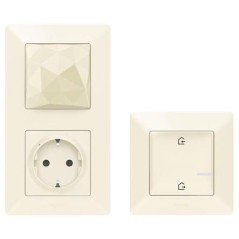 Пакет умный стартовый Valena Life (шлюз WiFi+розетка умн. 2К+З 16А 230В+главн. беспроводн. выкл. "Я дома/Я вне дома") сл. кость 