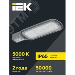 Светильник светодиодный ДКУ 1012-30Ш 5000К IP65 сер. IEK LDKU1-1012-030-5000-K03