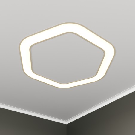 Светильник светодиодный RVE-LBX-HOLE-HEXA-SOFT-1030-V 78Вт 4000К 1030х950х100мм S80мм шестиугольник закругл. с отверст. встраив.