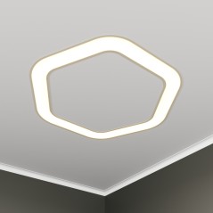 Светильник светодиодный RVE-LBX-HOLE-HEXA-SOFT-1630-V 128Вт 4000К 1630х1501х100мм S80мм шестиугольник закругл. с отверст. встраи