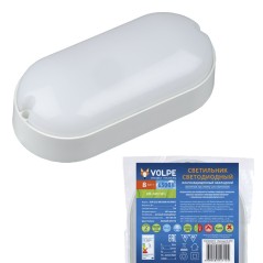 Светильник светодиодный ULW-Q225 8W/6500К IP65 WHITE влагозащ. Овал дневной свет 6500К 165х80мм бел. Volpe UL-00005133